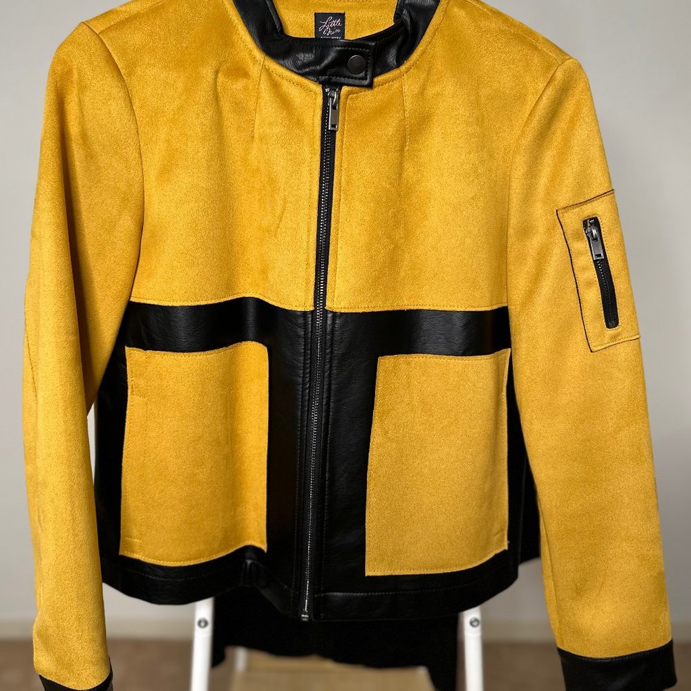 CROPPED BIKER JACKET / FAUX SUEDE